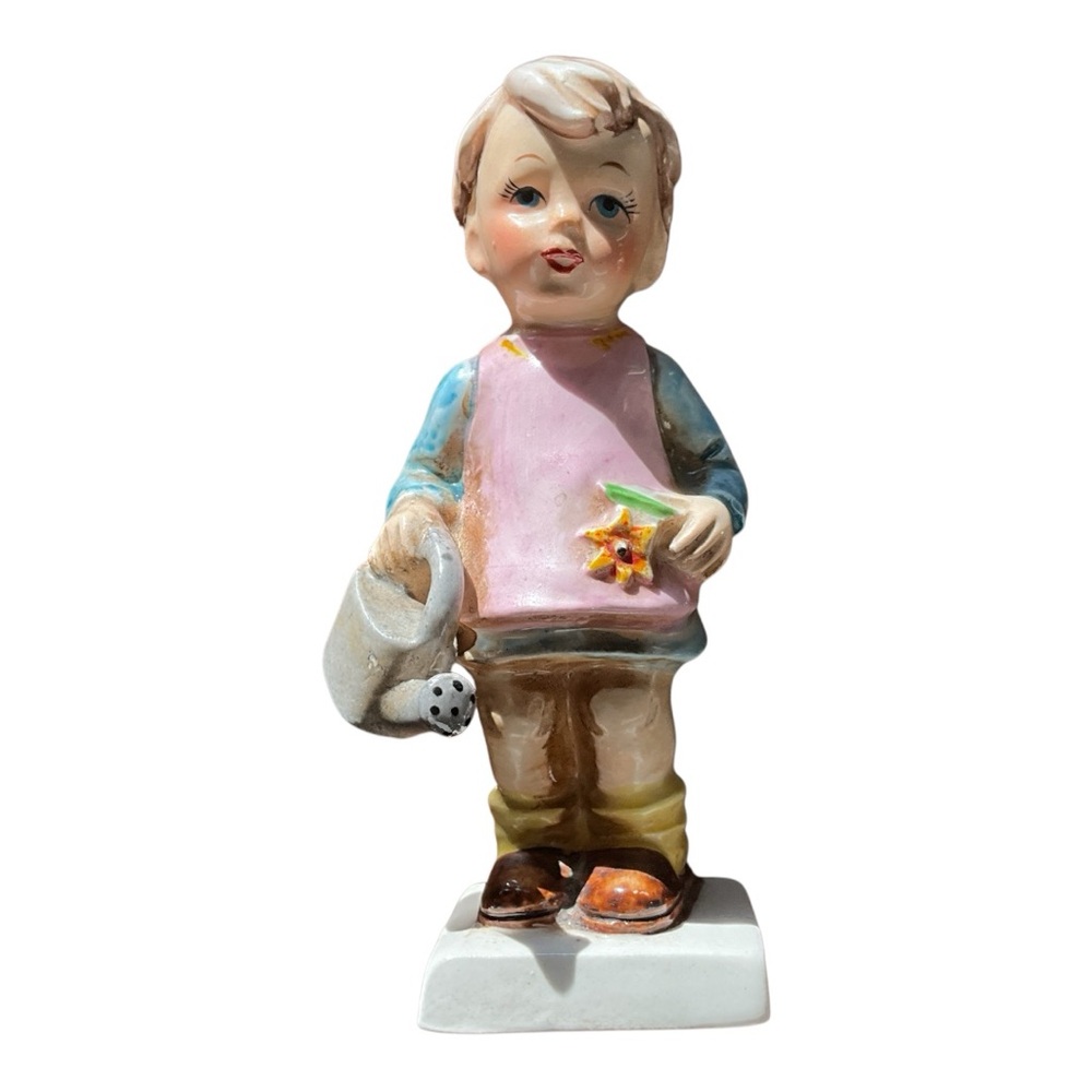 UCAGCO Ceramic Boy Figurine Multicolor Vintage